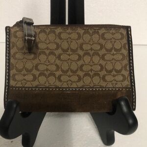 Coach Brown Monogram Wristlet